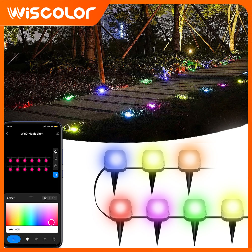 Smart Garden Offices - ไฟสนามหญ้ากลางแจ้ง IP65 RGB LED ควบคุมผ่านแอพ Wifi