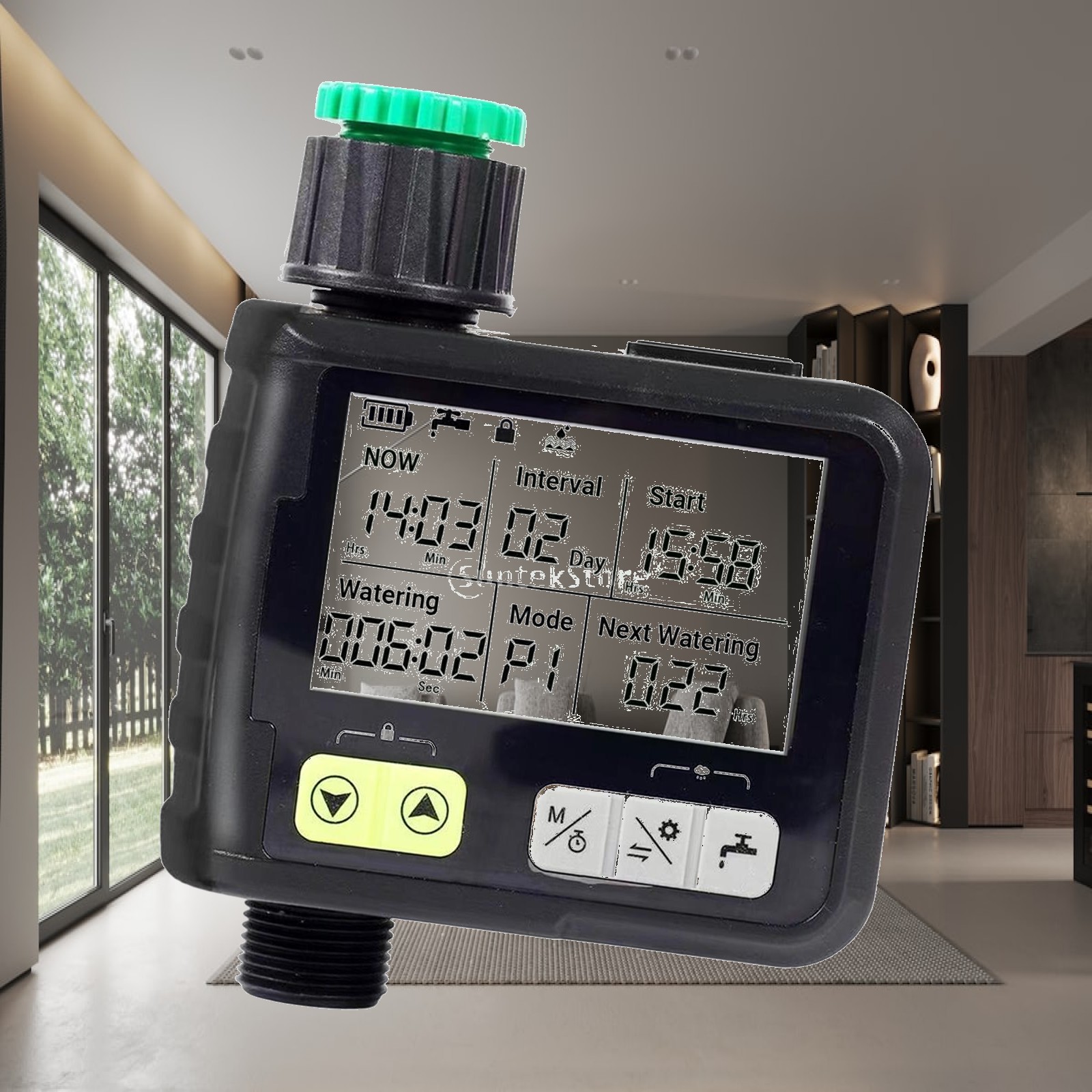 Smart Garden Offices - ตัวตั้งเวลาการรดน้ำแบบดิจิตอลอเนกประสงค์สำหรับชุดระบบน้ำหยดในสวน อุปกรณ์ควบคุมน้ำสำหรับการดูแลบ้าน สำนักงาน และเรือนกระจก