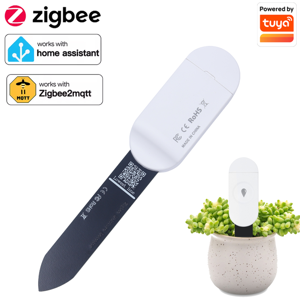 Smart Garden Moisture Sensor - ทูยา ซิกบีอุณหภูมิความชื้นเครื่องตรวจจับความชื้นสมาร์ทเครื่องทดสอบดินเซ็นเซอร์ความชื้นแอพโทรศัพท์จอภาพแบบเรียลไทม์สำหรับบ้านสวน
