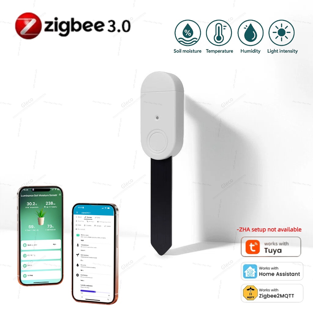 Smart Garden Moisture Sensor - เซ็นเซอร์วัดความชื้นในดิน วัดอุณหภูมิ วัดความชื้นในอากาศ พร้อมตรวจจับแสง สำหรับการรดน้ำสวน รองรับ
