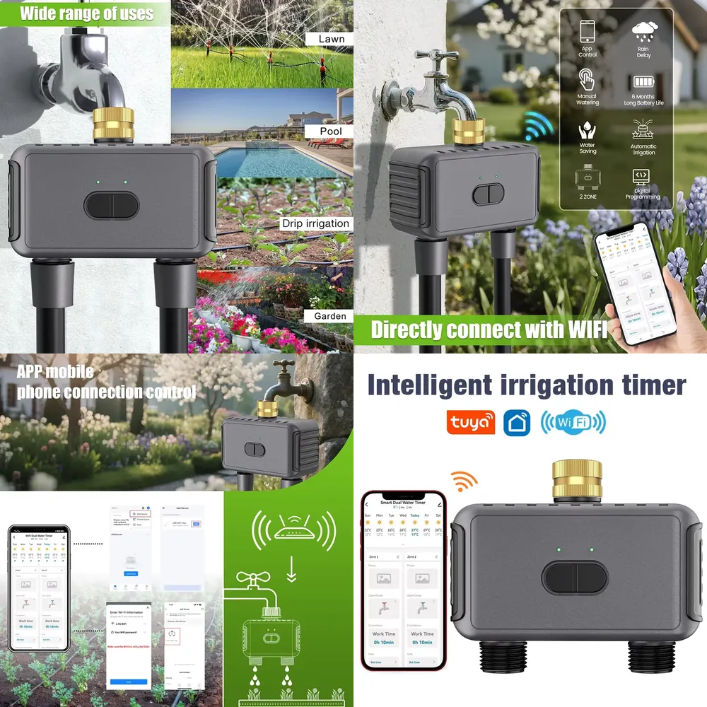 Smart Garden Timer - WAP01 ตัวตั้งเวลาควบคุมการรดน้ำแบบ WiFi ควบคุมผ่านแอพ 2 หัวฉีดน้ำ