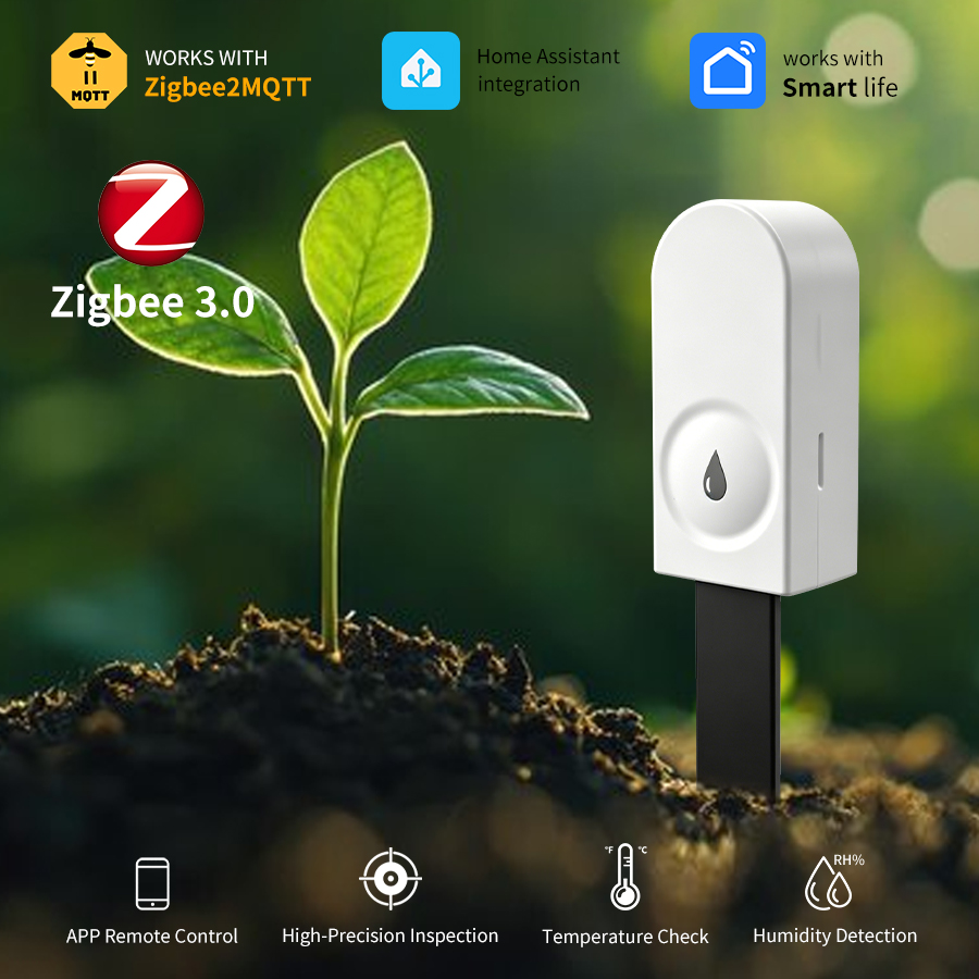 Smart Garden Moisture Sensor - เครื่องวัดความชื้นและอุณหภูมิดินอัจฉริยะ Zigbee 3.0 สำหรับสวนและพืช ทำงานร่วมกับ Home