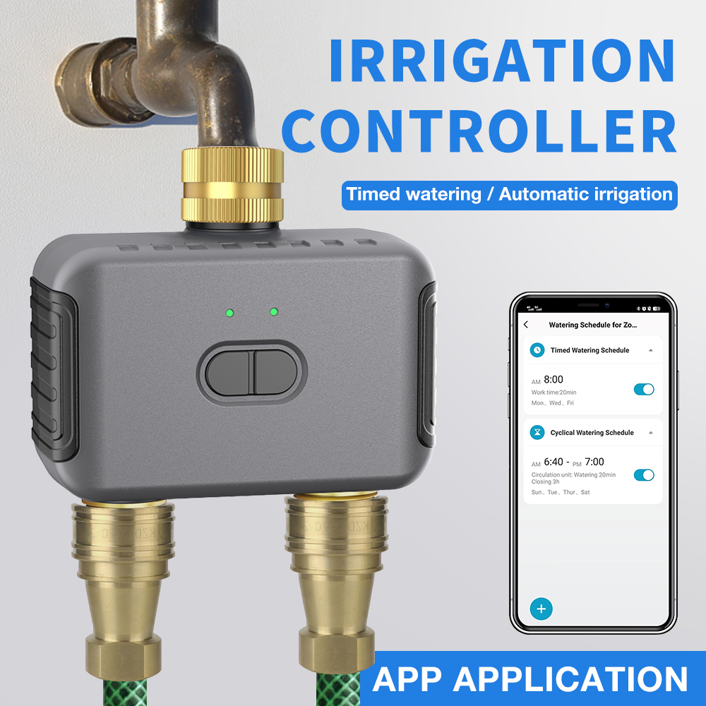 Smart Garden Nursery - Tuya 2 โซนรดน้ําจับเวลาสวนชลประทานอัตโนมัติ Controller ระบบรดน้ําหยด Sprinkler