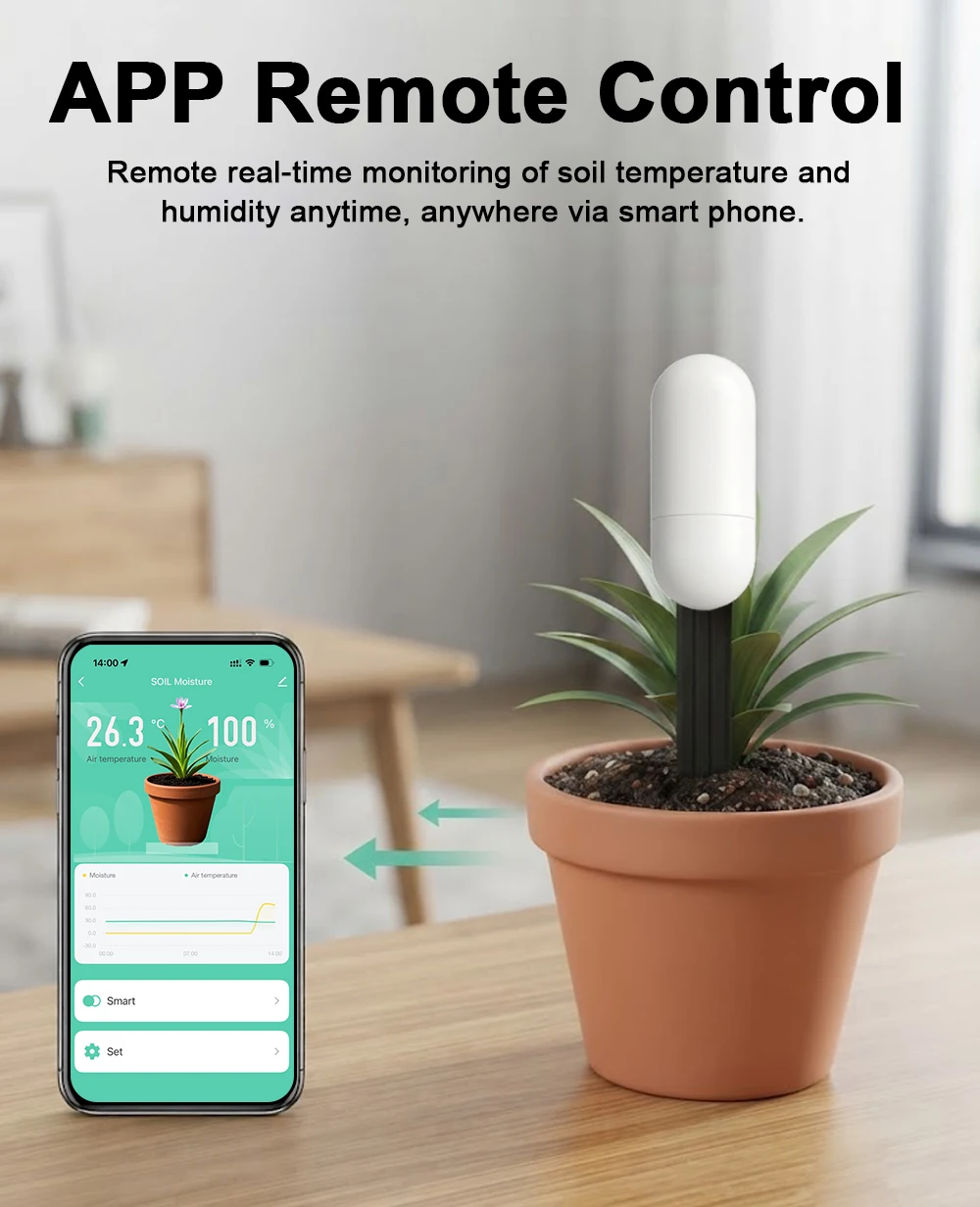 เครื่องตรวจวัดความชื้นและอุณหภ - Smart Garden Moisture Sensor บทวิจารณ์และราคา